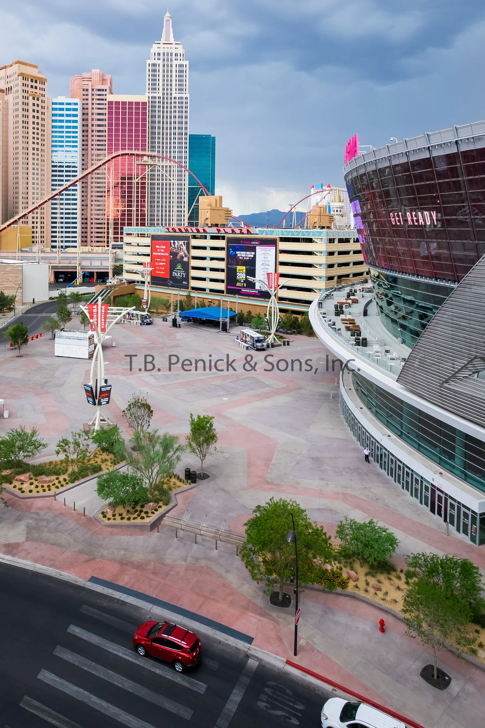 T-Mobile Arena - Quarry Stone finish — T.B. Penick & Sons